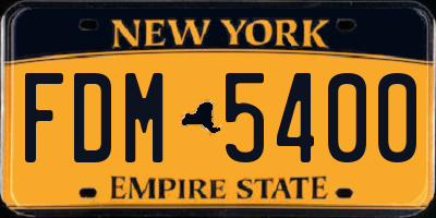 NY license plate FDM5400
