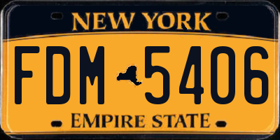 NY license plate FDM5406