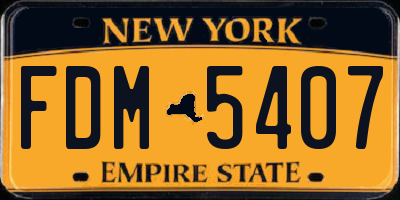 NY license plate FDM5407