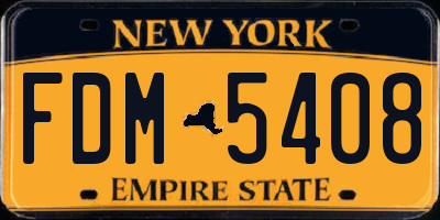 NY license plate FDM5408