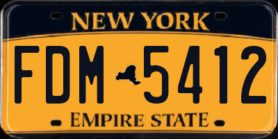 NY license plate FDM5412