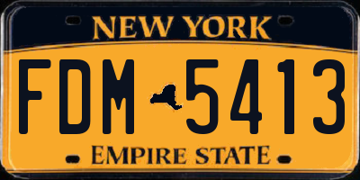 NY license plate FDM5413