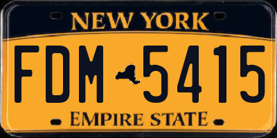 NY license plate FDM5415