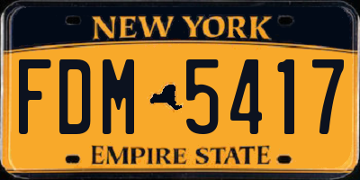 NY license plate FDM5417