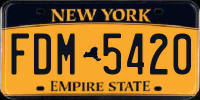 NY license plate FDM5420