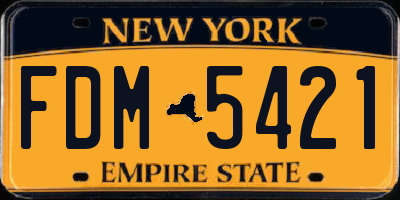 NY license plate FDM5421