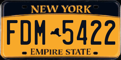 NY license plate FDM5422