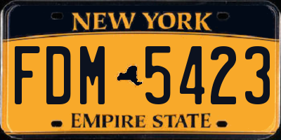 NY license plate FDM5423