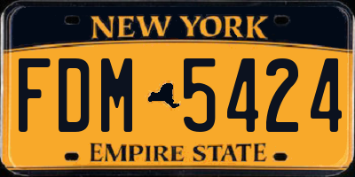 NY license plate FDM5424