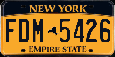 NY license plate FDM5426