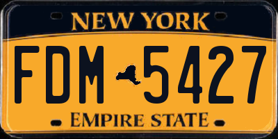 NY license plate FDM5427