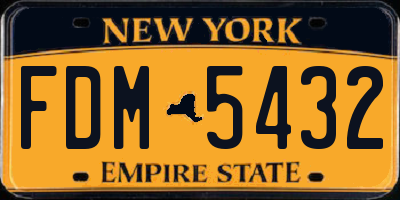 NY license plate FDM5432