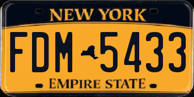 NY license plate FDM5433