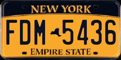 NY license plate FDM5436