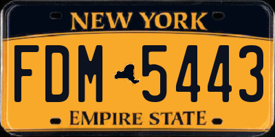 NY license plate FDM5443