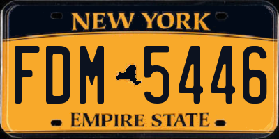 NY license plate FDM5446