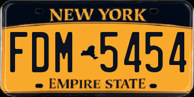 NY license plate FDM5454