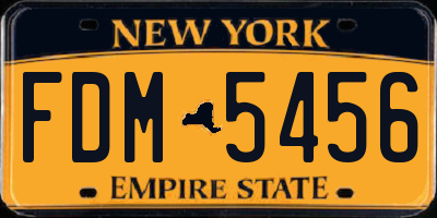 NY license plate FDM5456