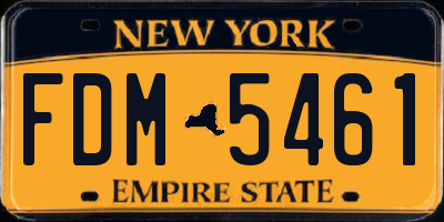 NY license plate FDM5461