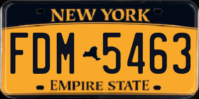 NY license plate FDM5463