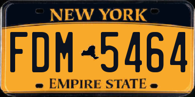 NY license plate FDM5464