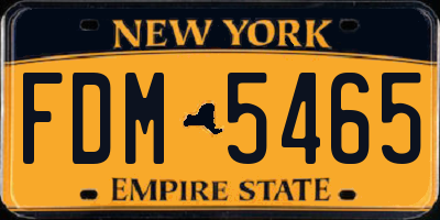 NY license plate FDM5465