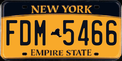 NY license plate FDM5466