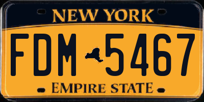 NY license plate FDM5467