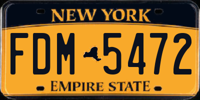 NY license plate FDM5472