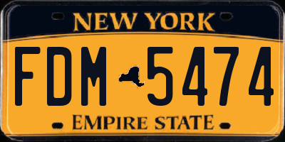 NY license plate FDM5474