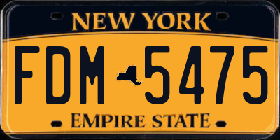 NY license plate FDM5475