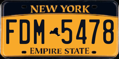 NY license plate FDM5478