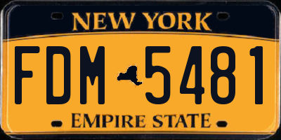 NY license plate FDM5481