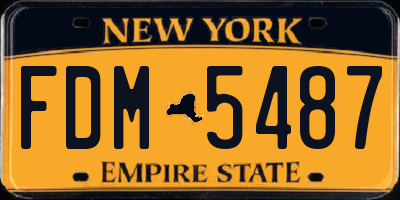 NY license plate FDM5487