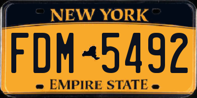 NY license plate FDM5492