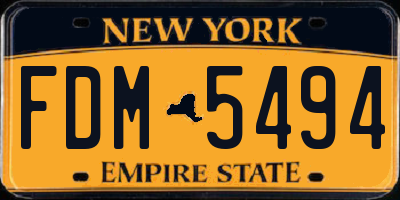 NY license plate FDM5494