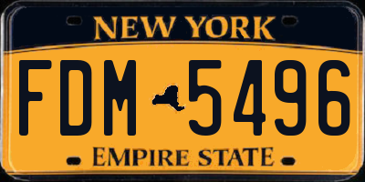NY license plate FDM5496