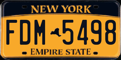 NY license plate FDM5498