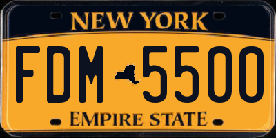 NY license plate FDM5500
