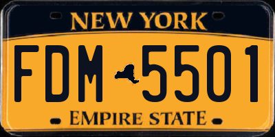 NY license plate FDM5501