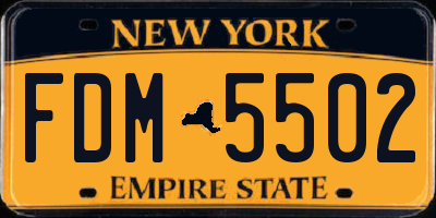 NY license plate FDM5502