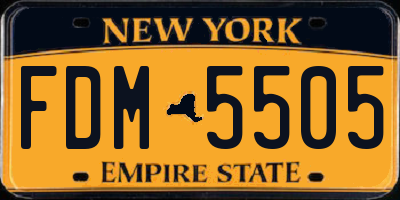 NY license plate FDM5505