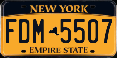 NY license plate FDM5507