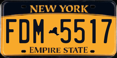 NY license plate FDM5517