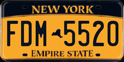 NY license plate FDM5520