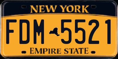 NY license plate FDM5521
