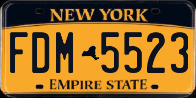 NY license plate FDM5523