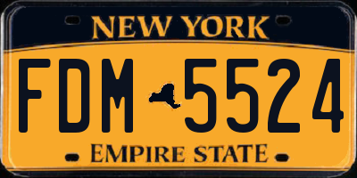 NY license plate FDM5524