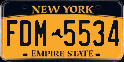 NY license plate FDM5534