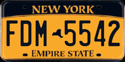NY license plate FDM5542